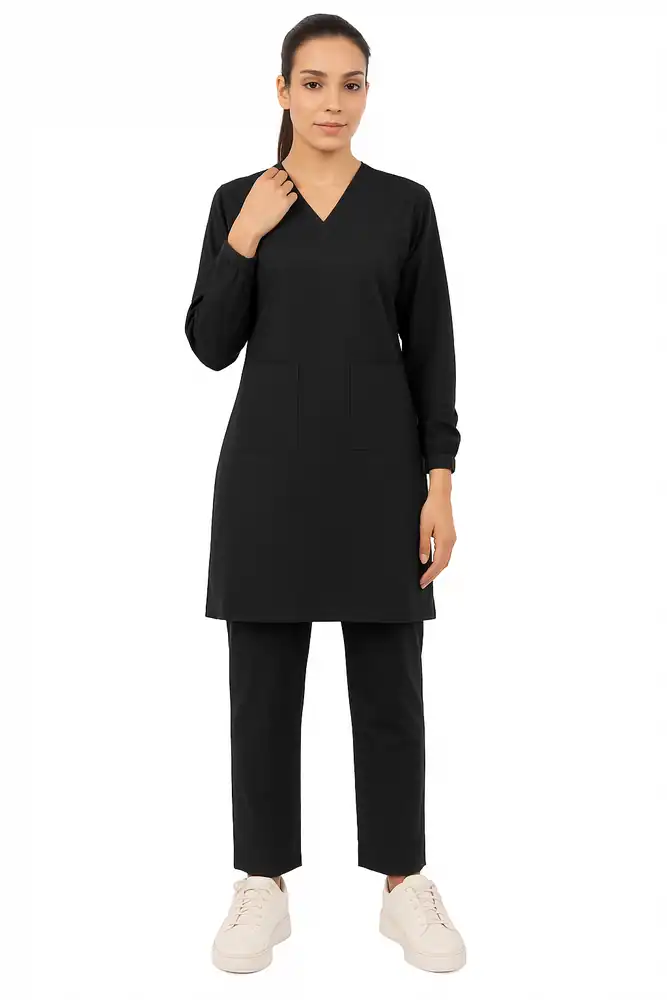 Modest v-neck Womens Scrub